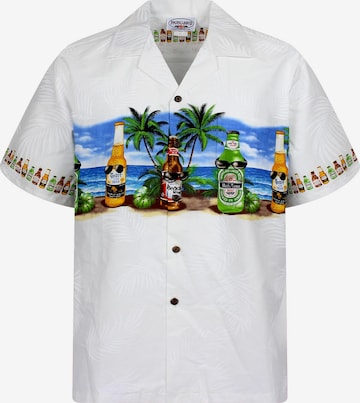 Pacific Legend Regular fit Button Up Shirt 'Corona Brustdruck' in White: front
