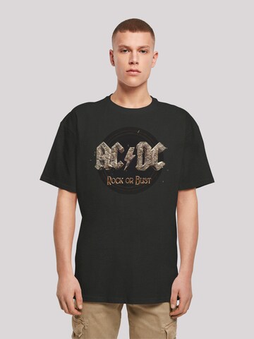 T-Shirt 'ACDC Rock Band Shirt Rock or Bust' F4NT4STIC en noir : devant