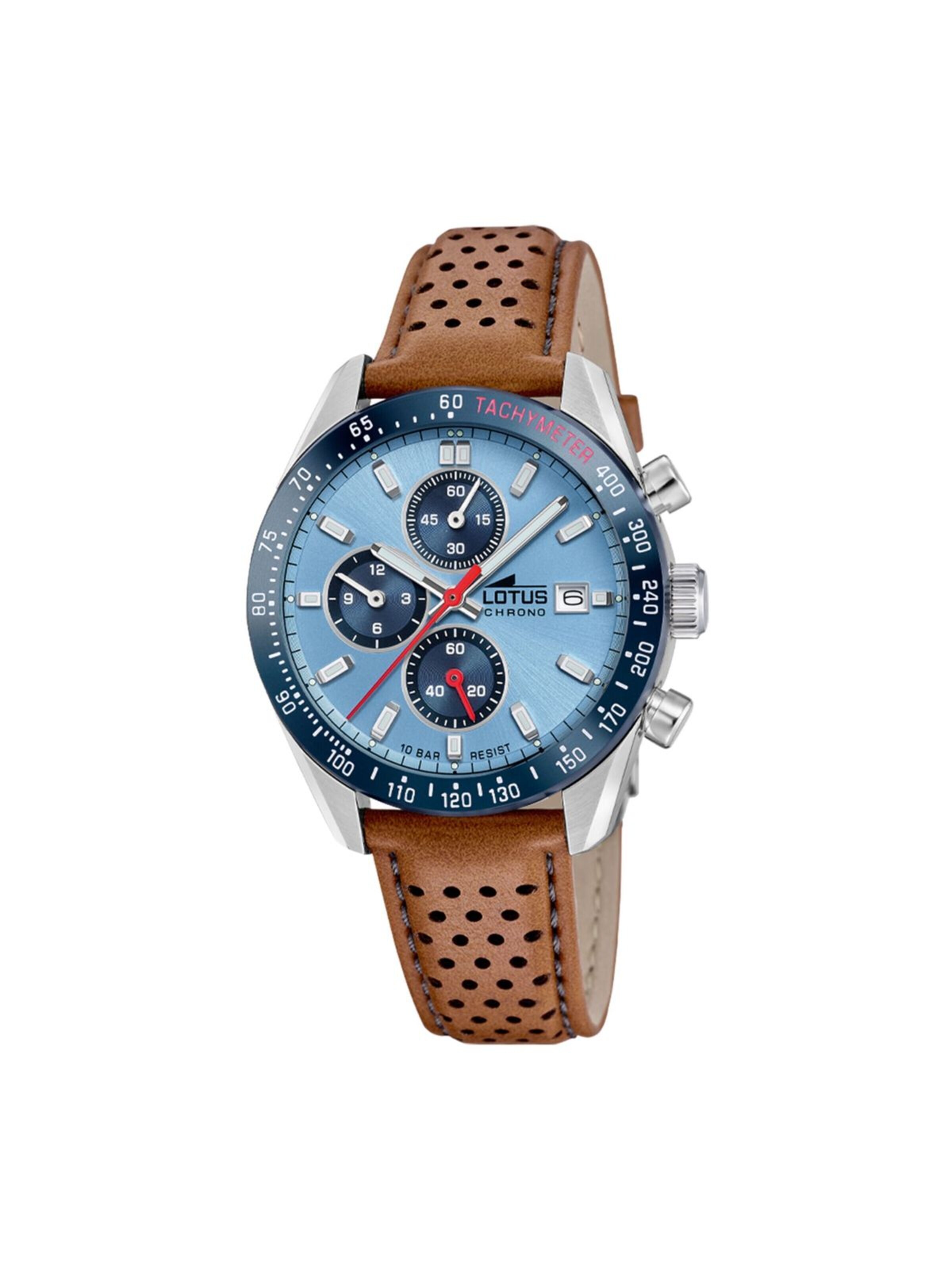 Lotus Analoog horloge in Blauw: voorkant