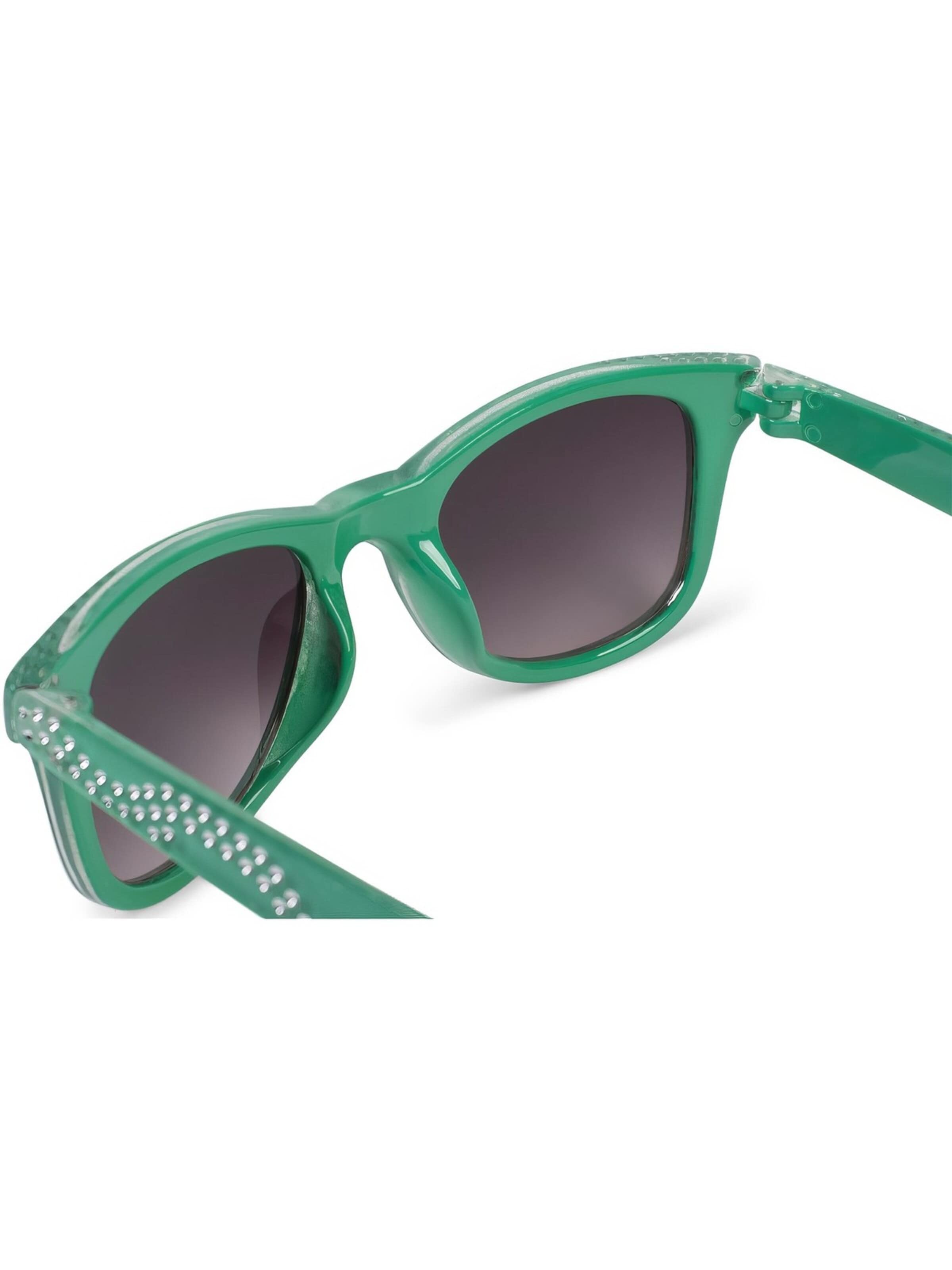 styleBREAKER Sunglasses 'Mädchen Nerd Sonnenbrille mit Strass' in Green