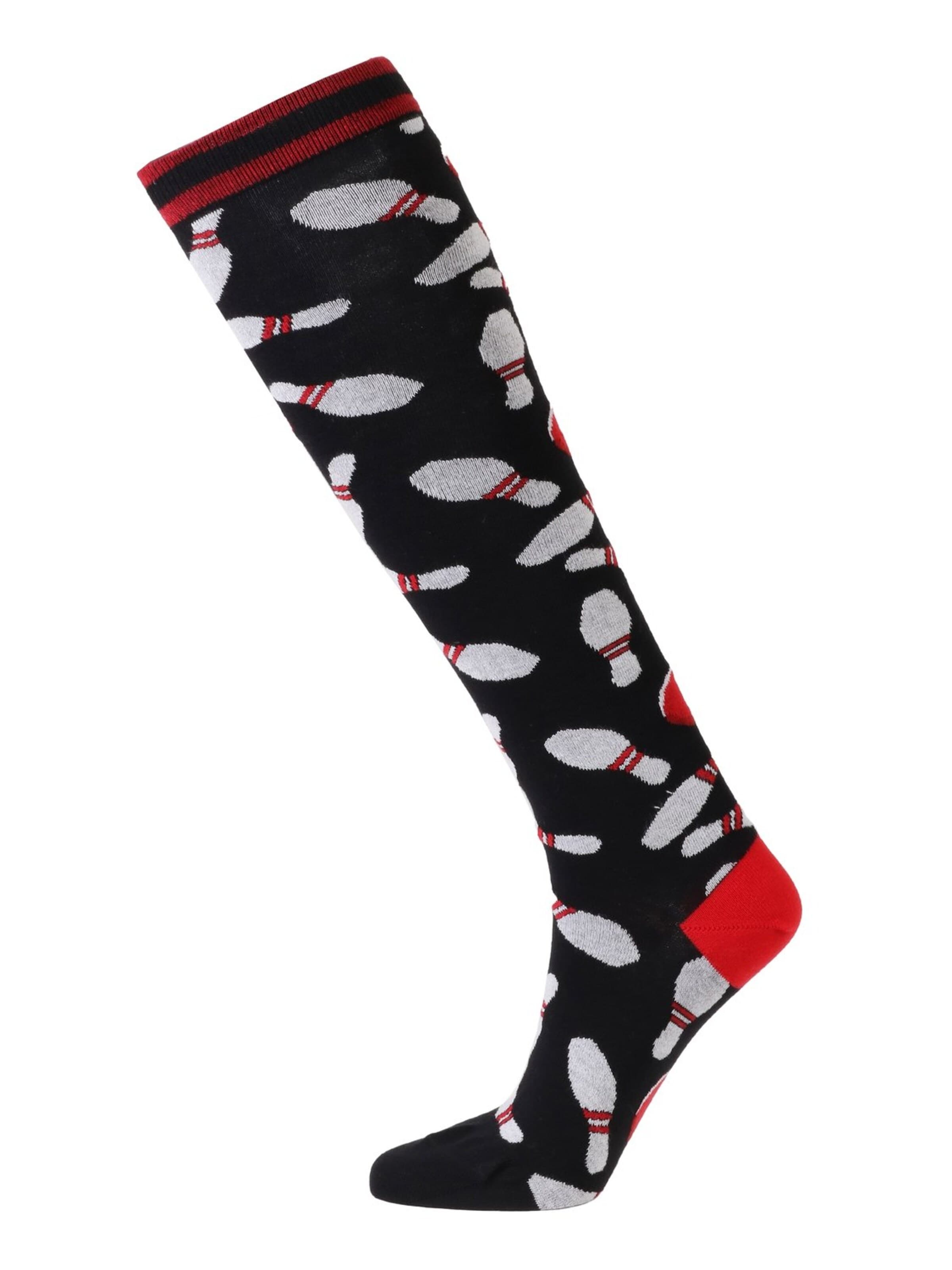 Sokisahtel - Calcetines 'BOWLING knee-highs for bowling friends' en negro: frente