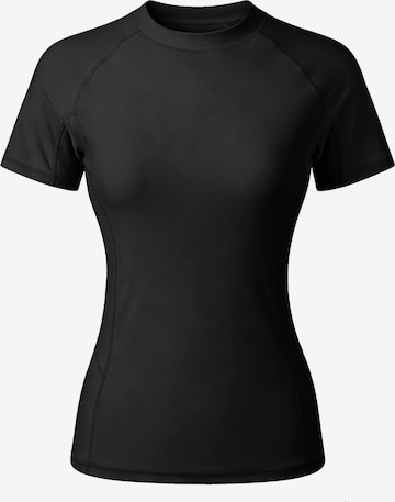 MEETWEE Performance shirt 'Sports swimming short-sleeved UPF50+ top' in Black: front