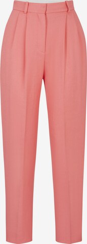 BOSS Tapered Pleat-Front Pants 'Tefike' in Pink: front