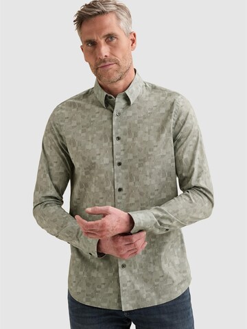 VANGUARD Regular fit Button Up Shirt 'Shirt with allover print and Kent collar' in Green: front