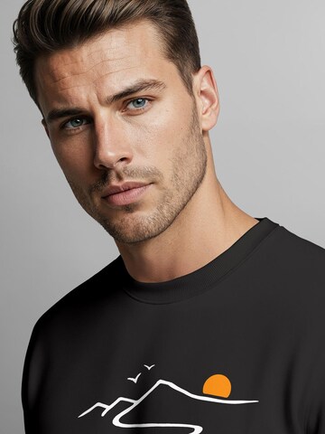 Neverless Sweatshirt 'Mountain Trail' in Black