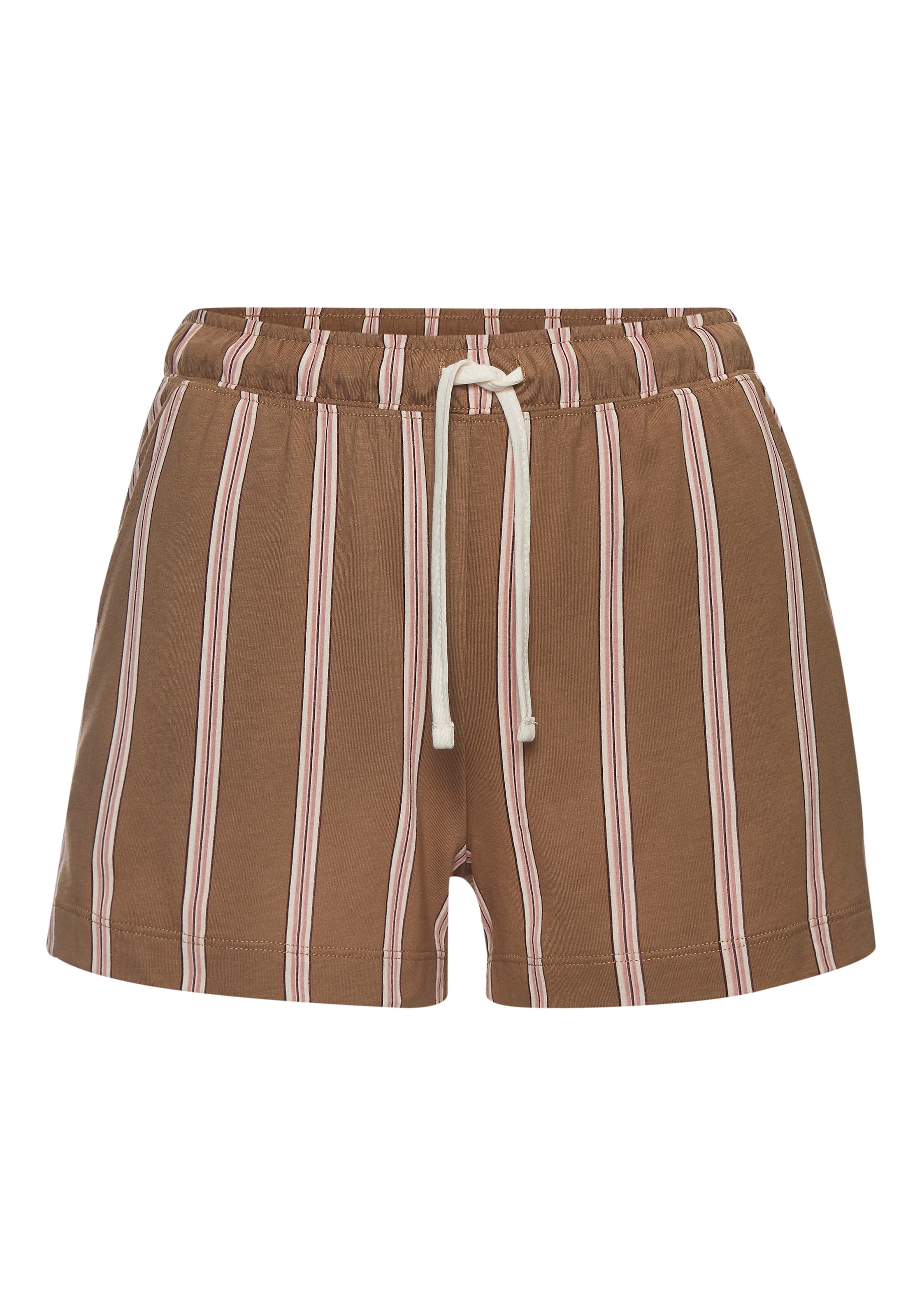 LASCANA Short Pajama Set in Brown: front