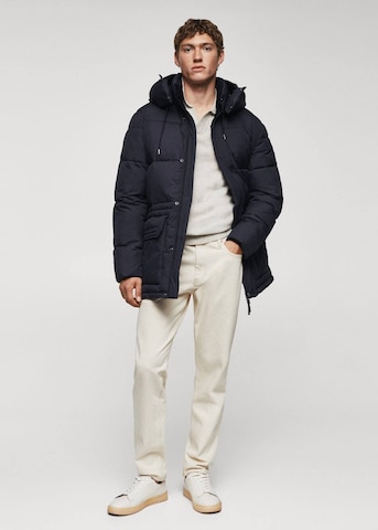 MANGO MAN Winterparka 'Dolipa' in Blauw