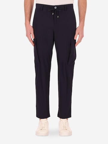 Distretto12 Tapered Cargobroek 'Active' in Blauw: voorkant