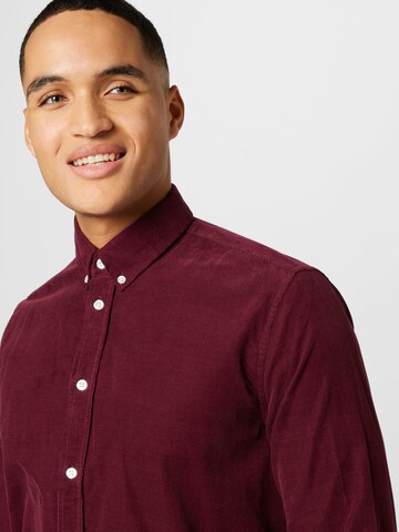 Samsøe Samsøe - Regular Fit Camisa 'Liam' em vermelho