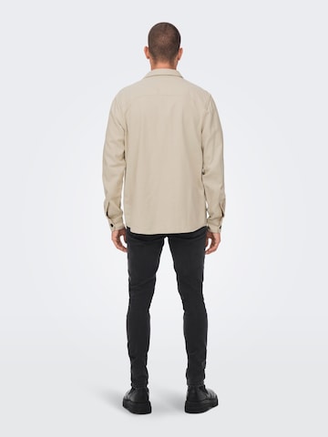 Only & Sons Regular Fit Hemd 'Milo' in Beige