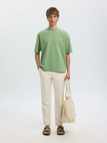 SELECTED T-Shirt 'SLHOscar' in Grün