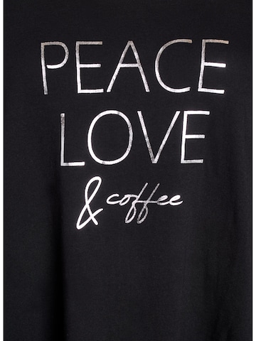 Zizzi - Camisola de pijama 'Mally' em preto