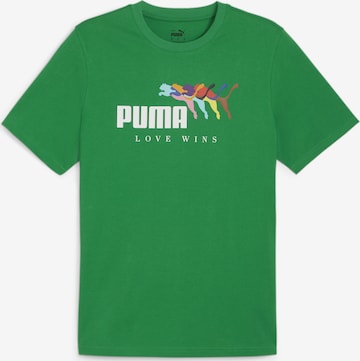 PUMA Performance Shirt 'LOVE WINS' in Green: front