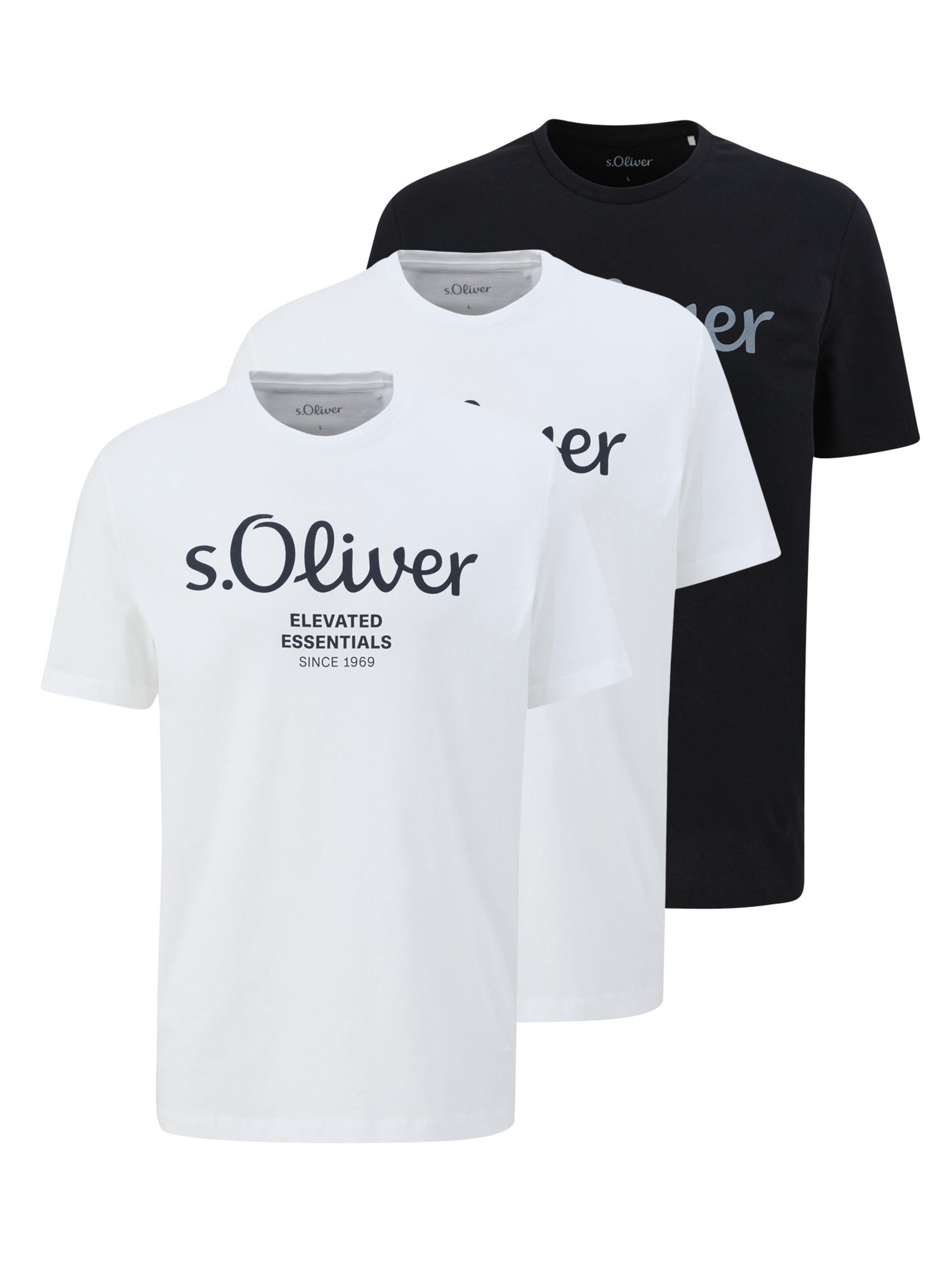 s.Oliver Shirt 'Basic'‌ in Schwarz: Vorderseite