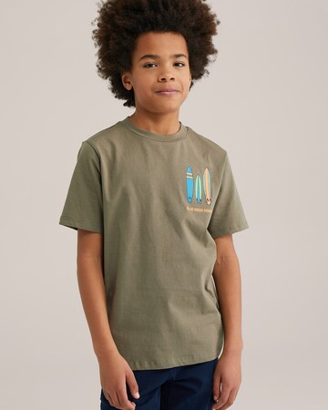 T-Shirt WE Fashion en vert : devant