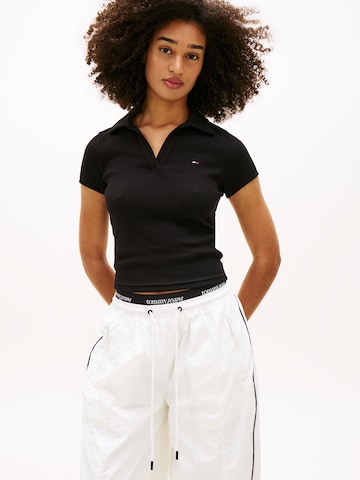 Tommy Jeans Poloshirt in Schwarz: Vorderseite