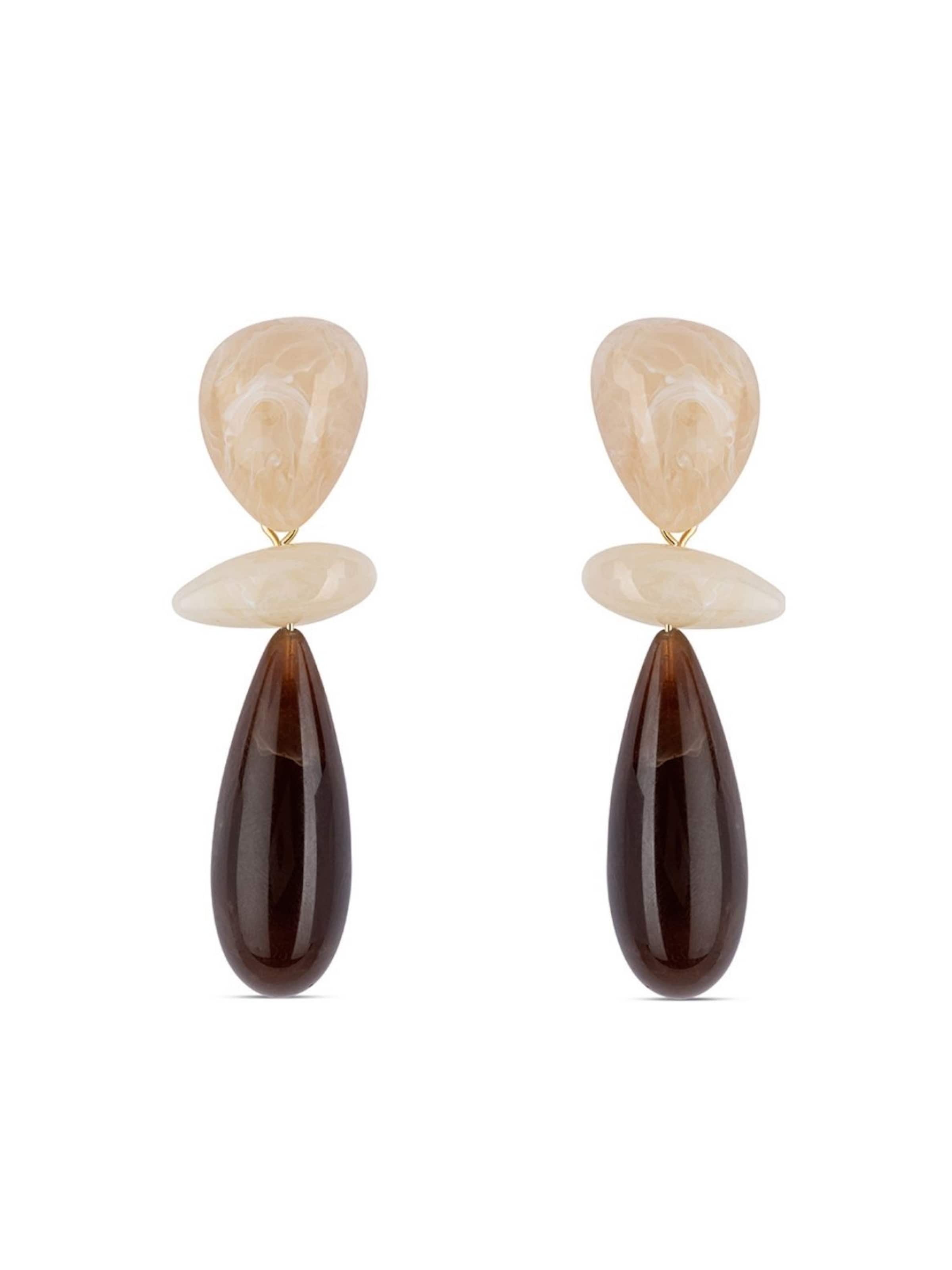 Club Manhattan Earrings 'Lola Earrings' in Brown: front