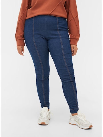 Zizzi Skinny Jeggings in Blue: front