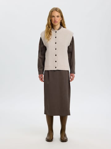 SELECTED - Chaleco de punto en gris