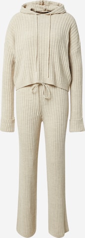 Nasty Gal Leisure suit in Beige: front