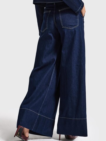 Wide Leg Jean 'Palazzo Mid Rise Jeans' IT'S BASIC en bleu