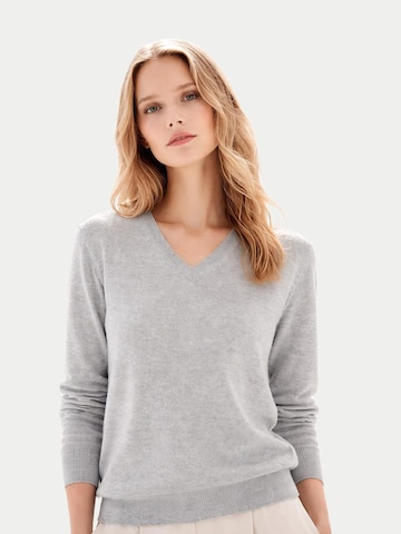 Pull-over 'Women's Timeless Cashmere V-Neck Sweater' GOBI Cashmere en gris : devant