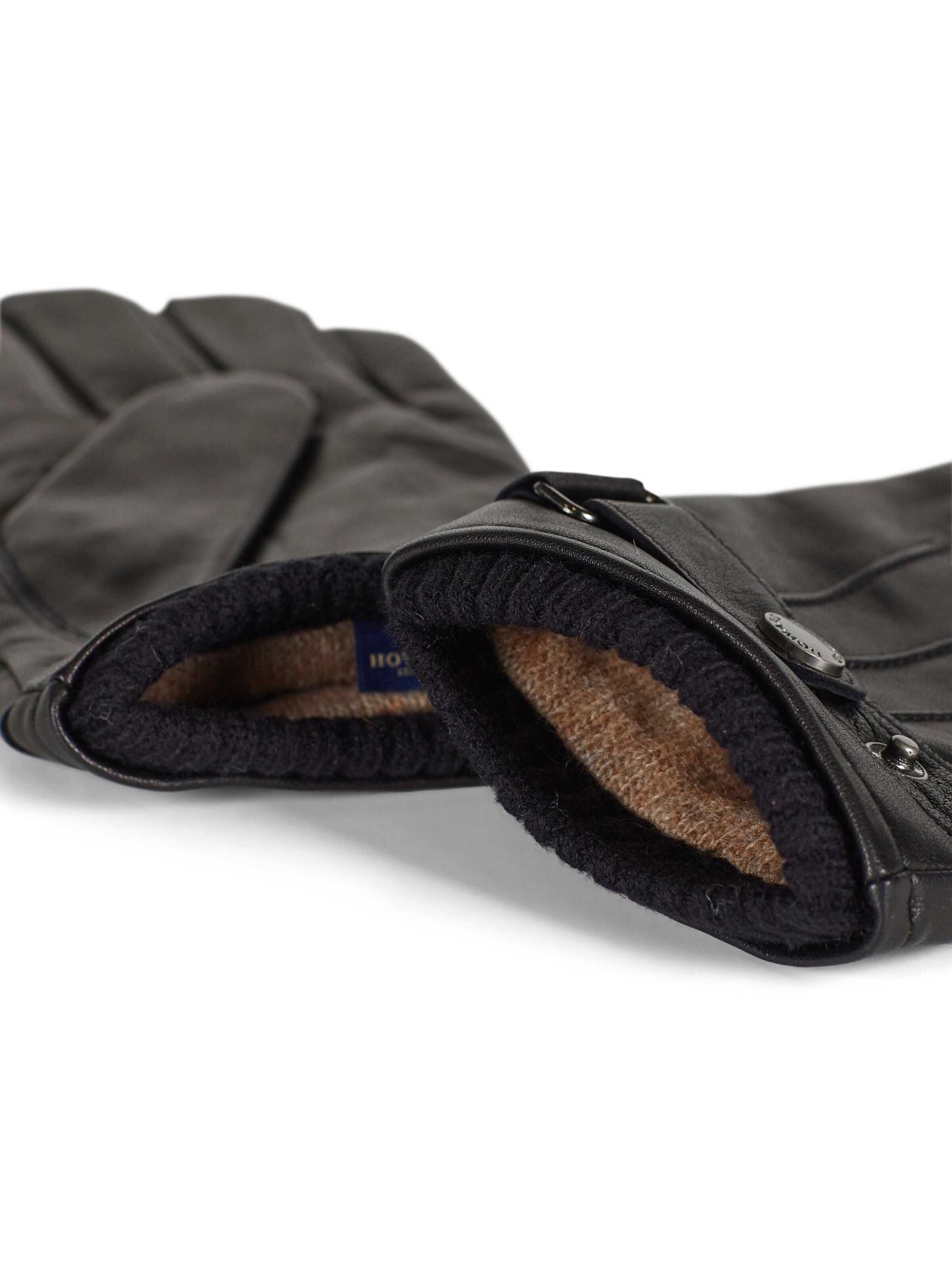 Howard London - Guantes con dedos 'Leather Gloves Smith Black' en negro