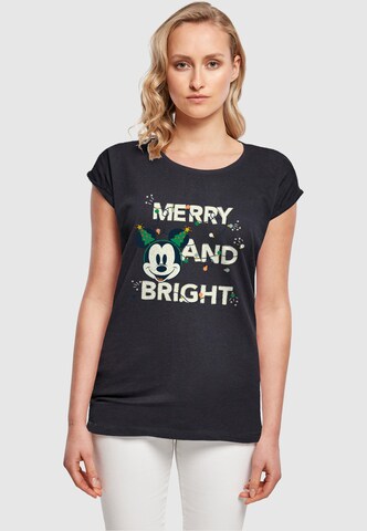ABSOLUTE CULT Shirt 'Mickey Mouse - Merry And Bright' in Blue: front
