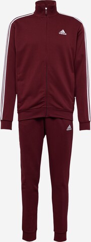 ADIDAS SPORTSWEAR - Chándal 'Basic 3-Stripes French Terry' en rojo: frente