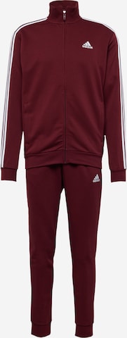 ADIDAS SPORTSWEAR Tracksuit 'Basic 3-Stripes French Terry' in Red: front