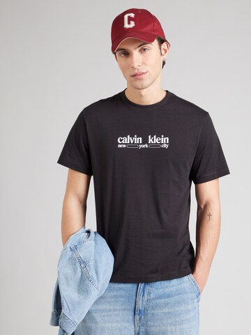Calvin Klein Jeans Särk 'NYC', värv must: eest vaates