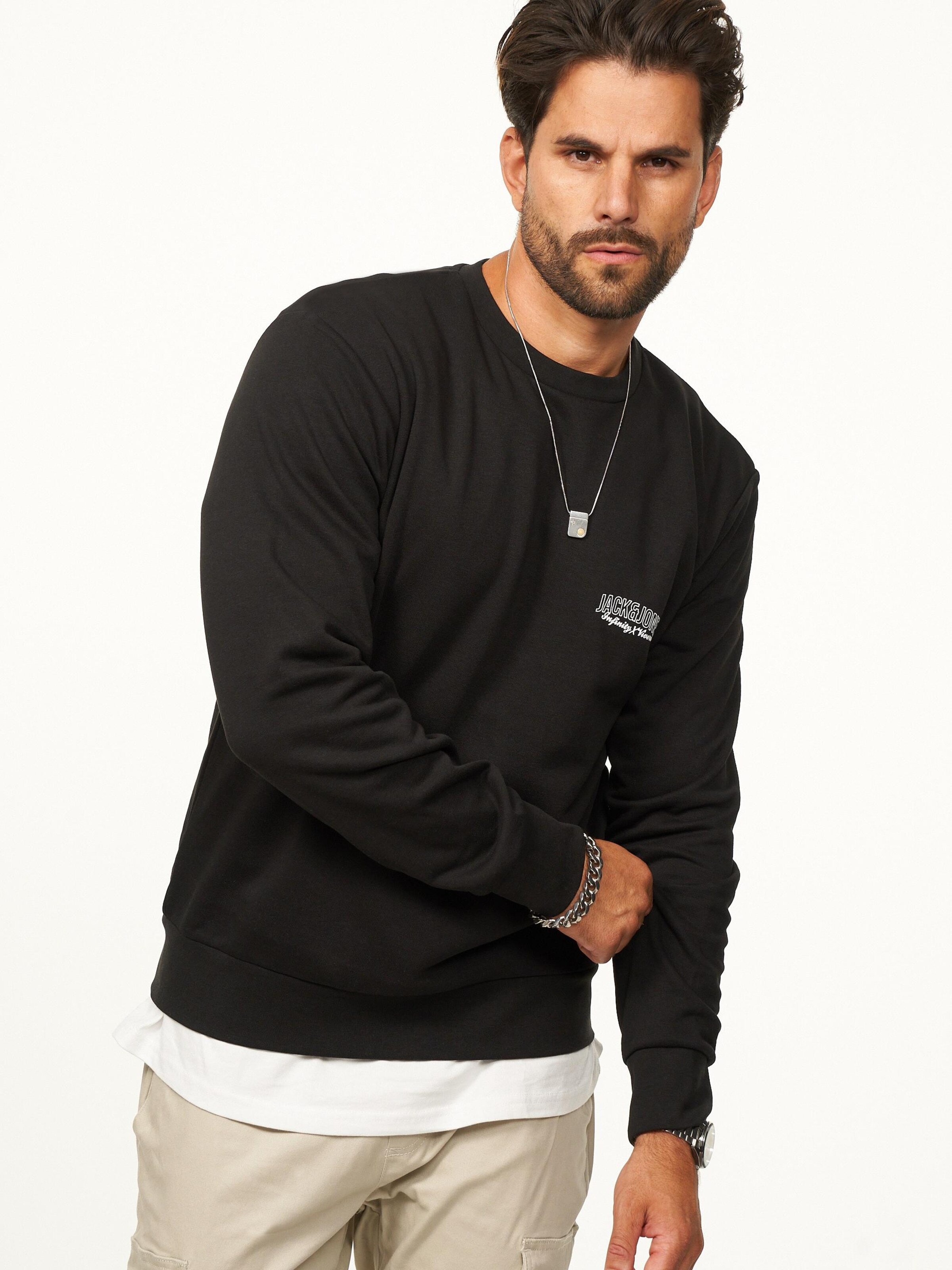 JACK & JONES Sweatshirt 'JJETERNITY'‌‌‌‌‌‌ in Schwarz