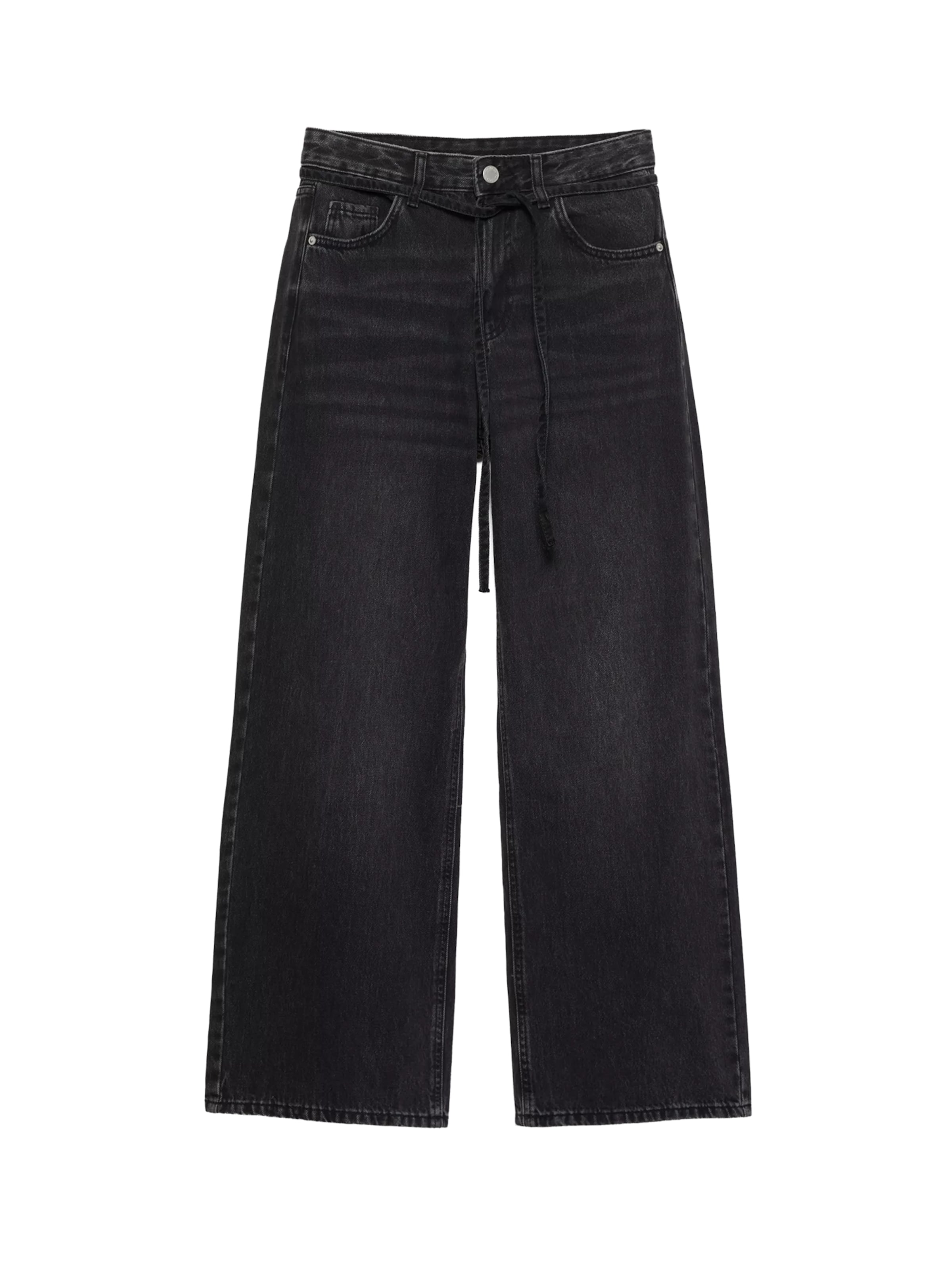 Baggy Jeans de la Pull&Bear pe negru: față