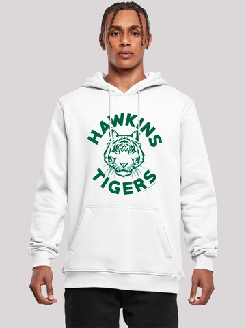 F4NT4STIC Sweatshirt 'Stranger Things Hawkins Tigers Netflix TV Series' in Wit: voorkant