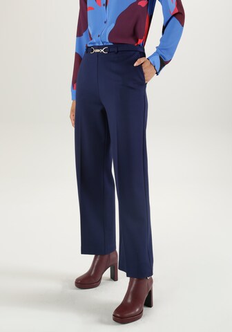 Aniston SELECTED Loose fit Pleated Pants in Blue: front