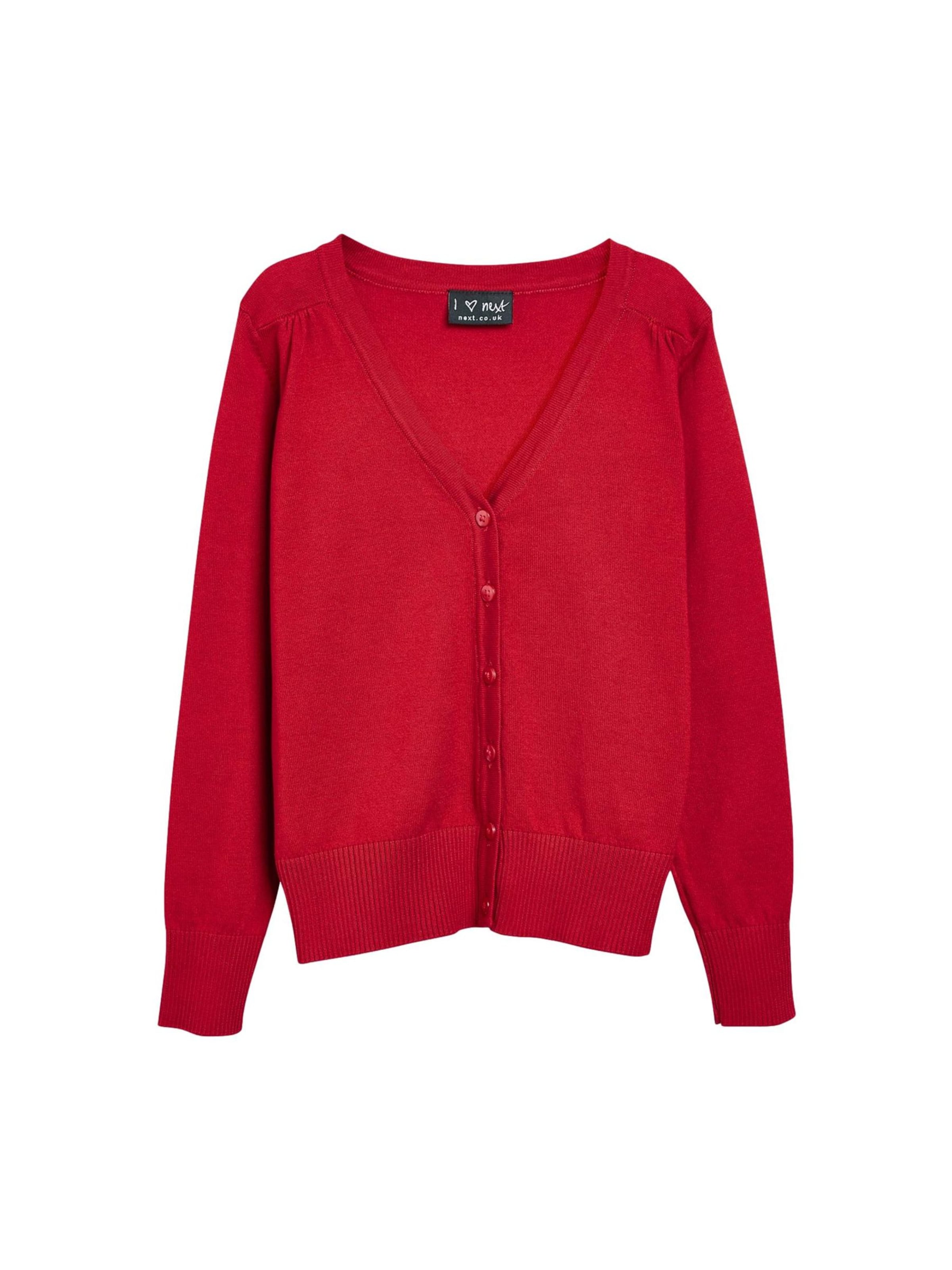 Next Neuletakki värissä punainen: etupuoli