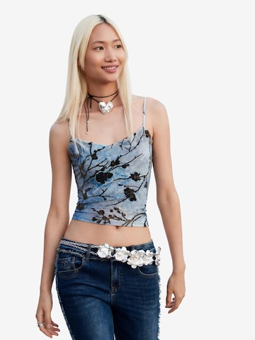 Top de la Desigual pe albastru: față