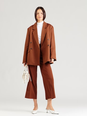 Lindex Wide leg Παντελόνι με τσάκιση 'Lykke' σε καφέ