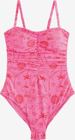Next Bandeau Muotoileva uimapuku värissä vaaleanpunainen: etupuoli