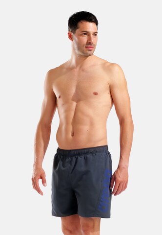 ARENA - Calções de banho 'Fundamentals Logo Boxer' em cinzento: frente