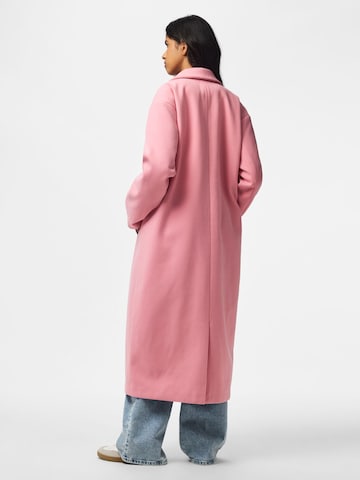 PIECES Between-seasons coat in Pink