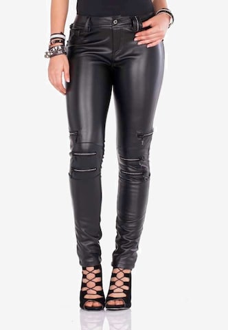 CIPO & BAXX Skinny Pants 'Millions' in Black: front