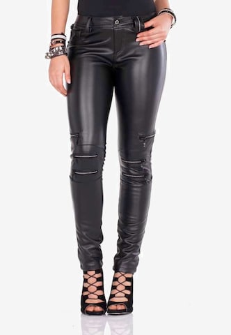 CIPO & BAXX Skinny Broek 'Millions' in Zwart: voorkant