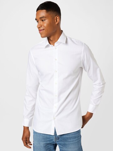 Coupe slim Chemise 'Ethan' SELECTED HOMME en blanc : devant