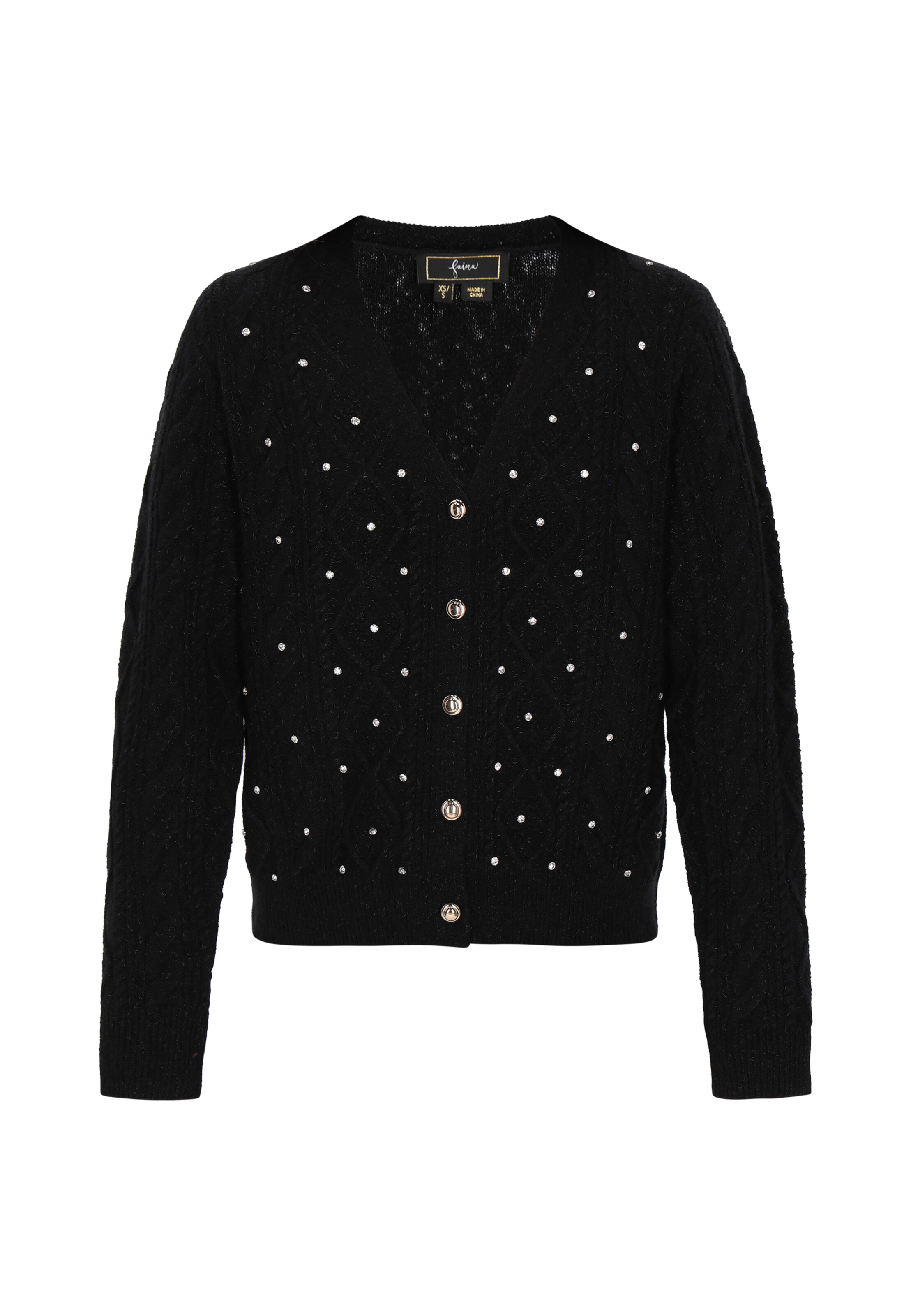 faina - Casaco de malha em preto: frente