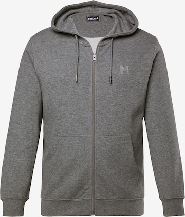 Men Plus Sweatjacke in Grau: Vorderseite