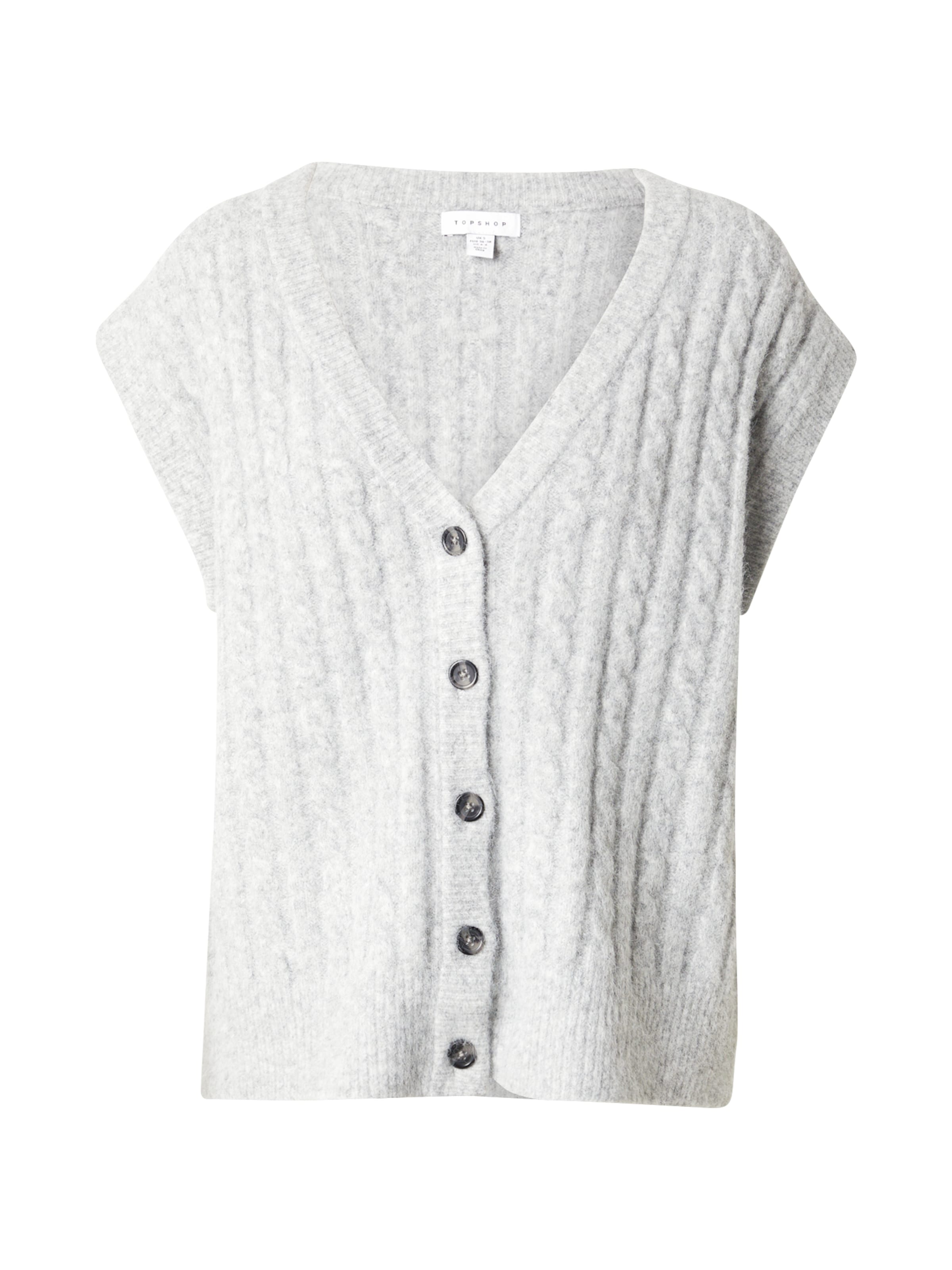 TOPSHOP Strickweste in Grau: Vorderseite