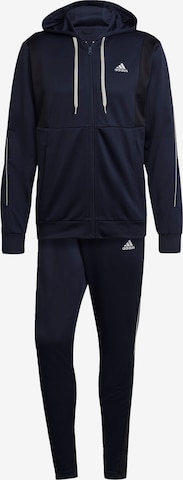 mėlyna ADIDAS SPORTSWEAR Treniruočių kostiumas 'Ribbed Aeroready': priekis