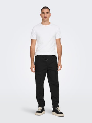 Effilé Pantalon cargo Only & Sons en noir