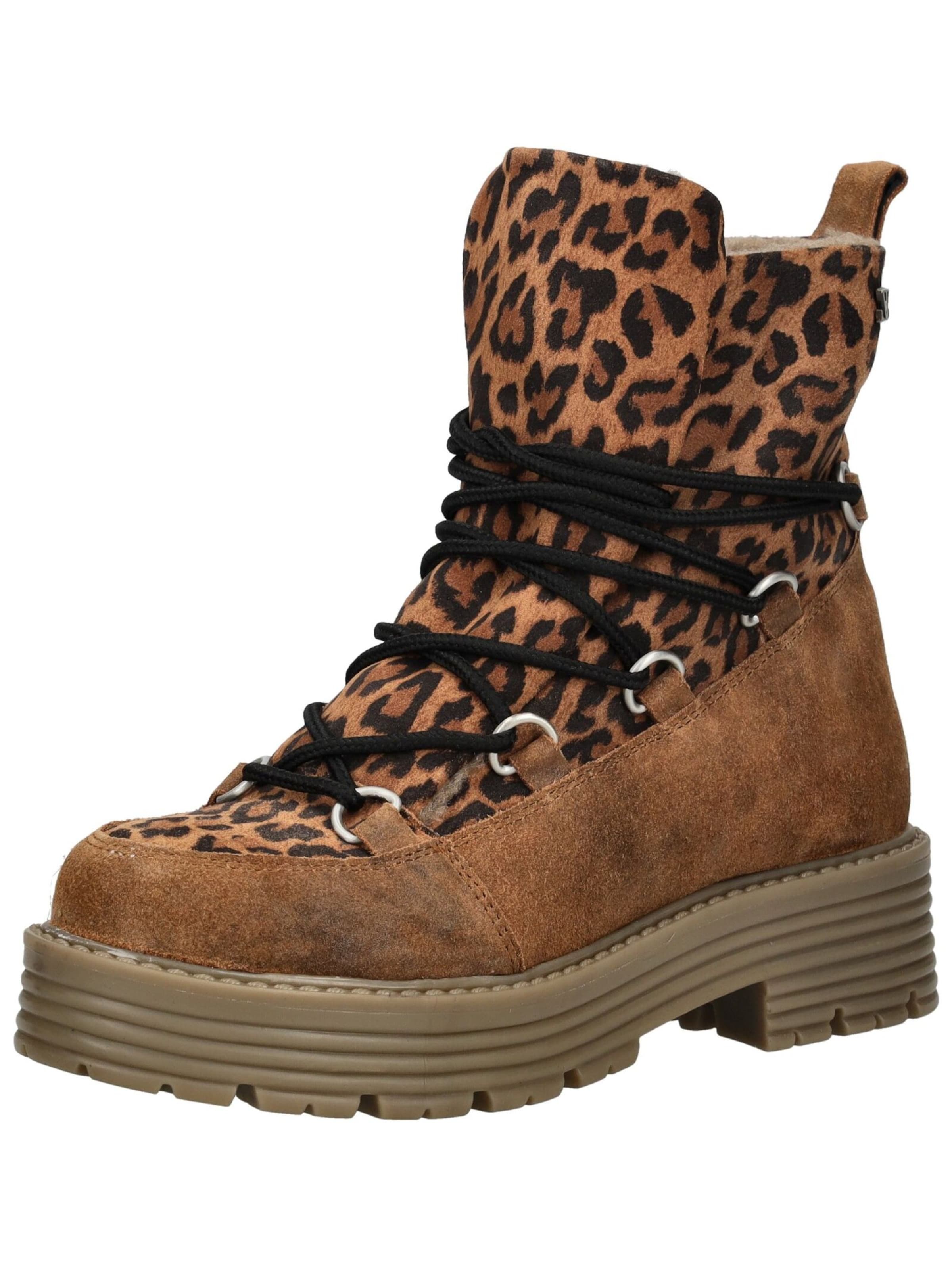 LAZAMANI Lace-Up Ankle Boots in Brown: front